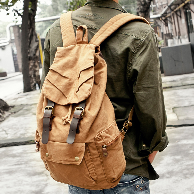 Canvas Backpack Casual - Zaino in tela di grande capacità,