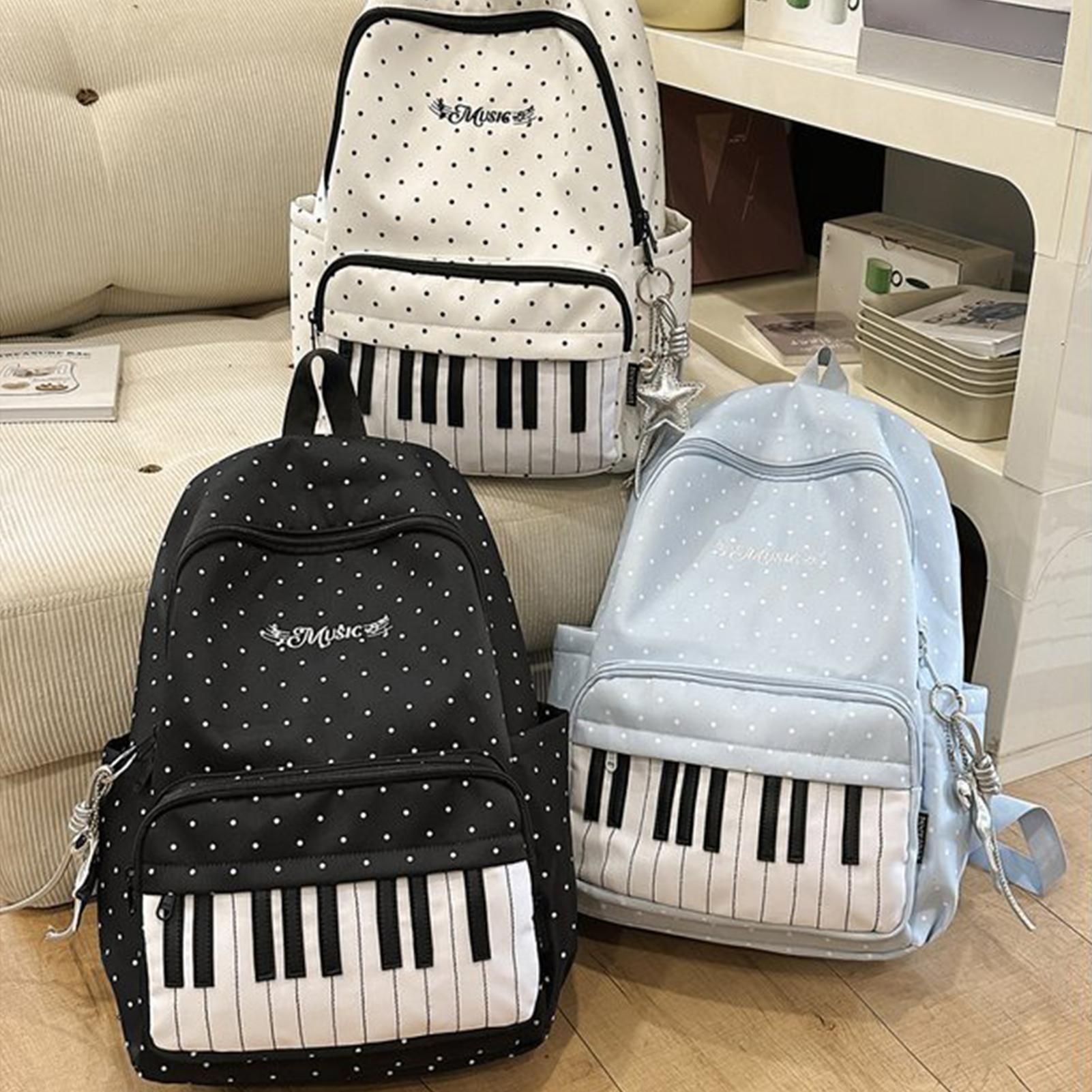 Fashion Backpack Women - Zaino da Viaggio con Stampa Pianoforte,